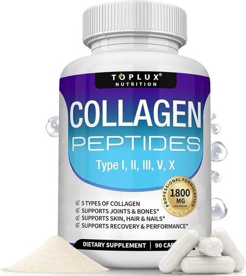 ✨ Colágeno Peptides Topplux Premium 90 Cáps – Piel Radiante & Cabello Fuerte 🌸